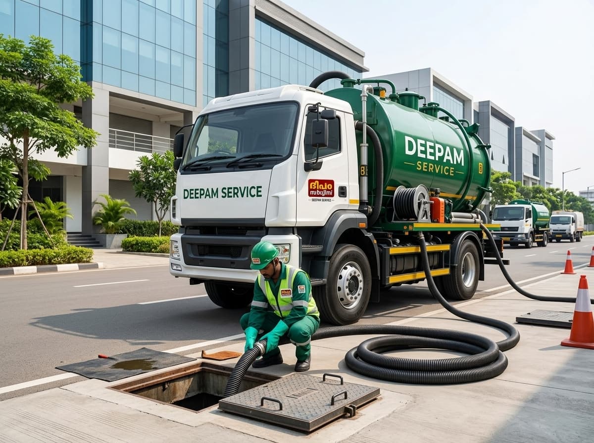 Deepam Cleaning Service commercial sludge vacuum tanker