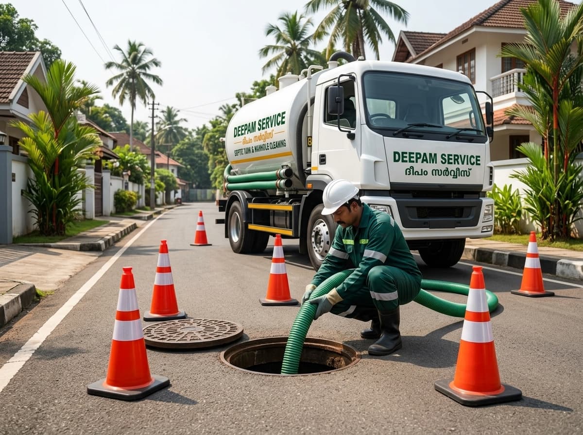 Deepam Cleaning Service municipal sewer cleaning truck and operators