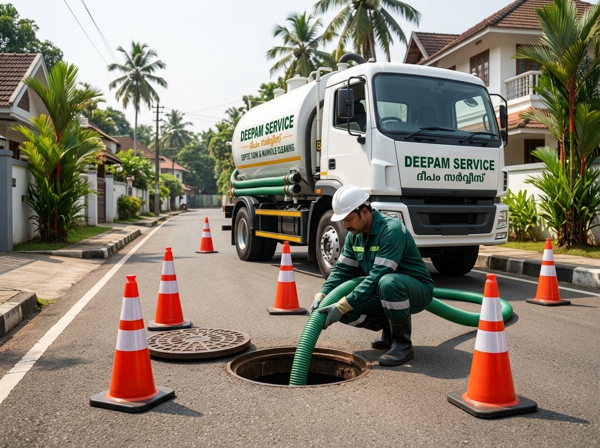 Deepam Cleaning Service actual service vehicle and crew